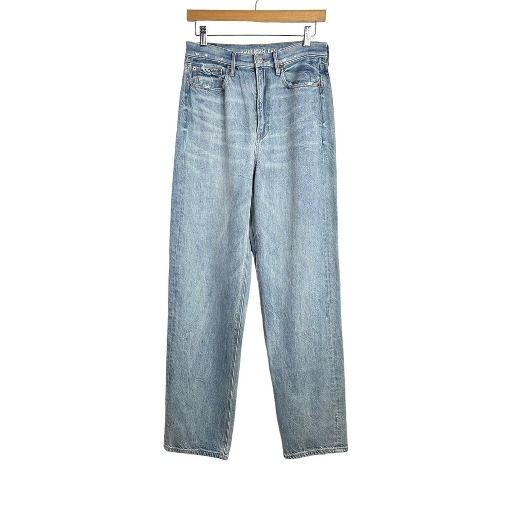 American Eagle Womens Baggy High Rise Jeans Sz 6 Reg Light Wash  Denim